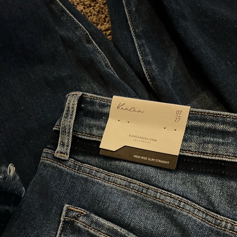 KANCAN THIS IS ME TRYING STRAIGHT DISTRESSED JEANS  Size 7/27 NWT - Picture 7 of 7